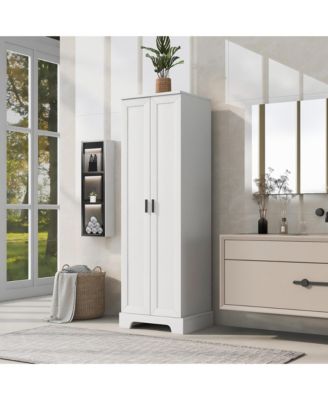 71.2"H Storage Cabinet with 2 Doors and Adjustable Shelf, MDF, for Bathroom or Office Use