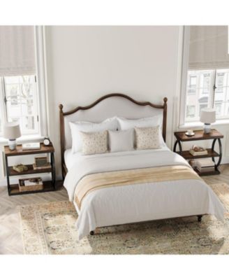 End Table Set of 2, Narrow 3-Tier End Table for Living Room, Industrial Wooden Side Table