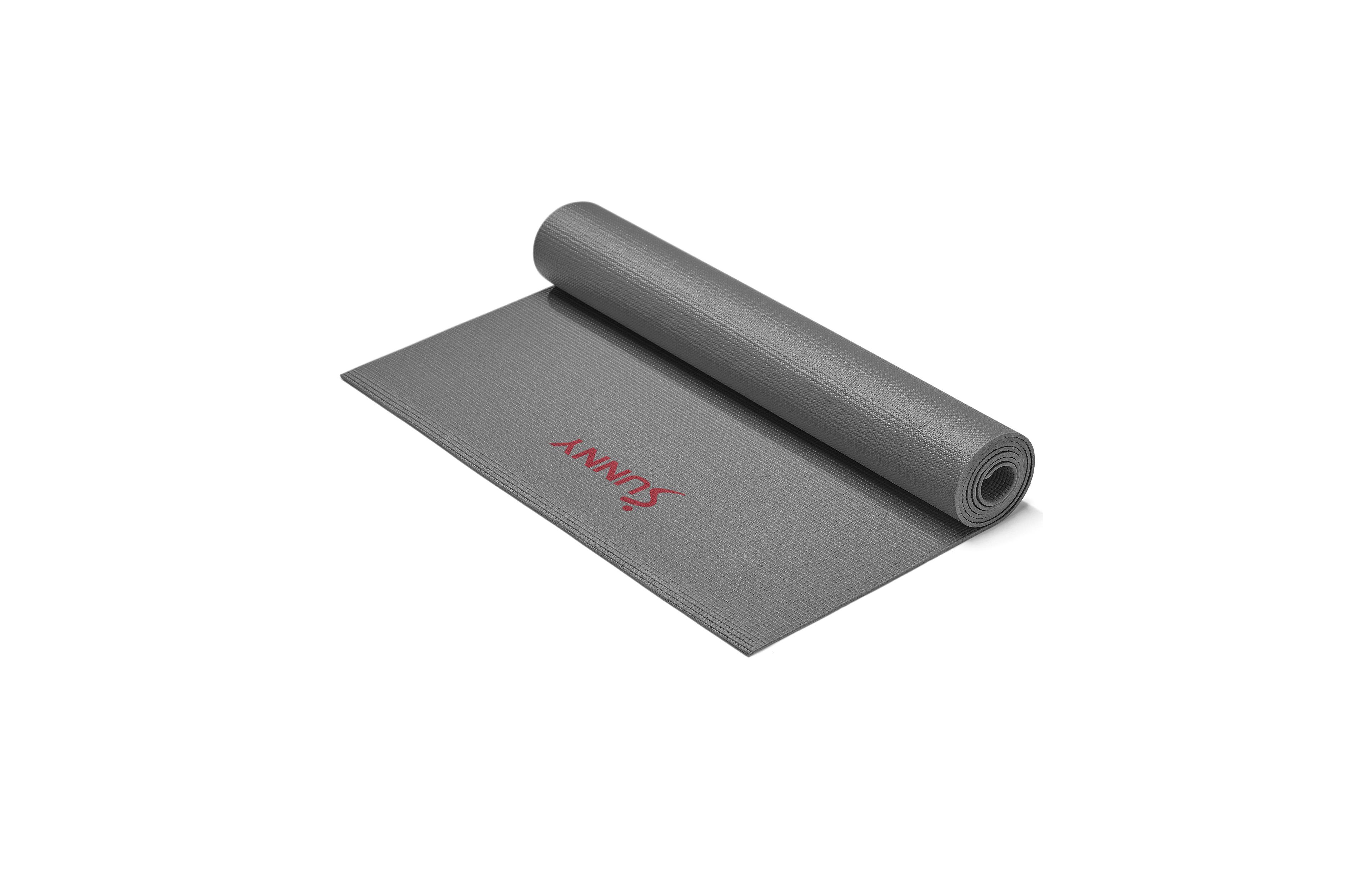 Sunny Health & Fitness Durable Tear-Resistant Yoga Mat, Grey