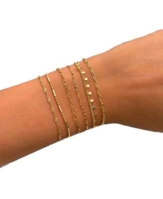 Solid Bar X Ball Gold Plated Chain Bracelet