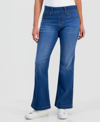 Petite Pull-On Shaping High-Rise Bootcut Jeans