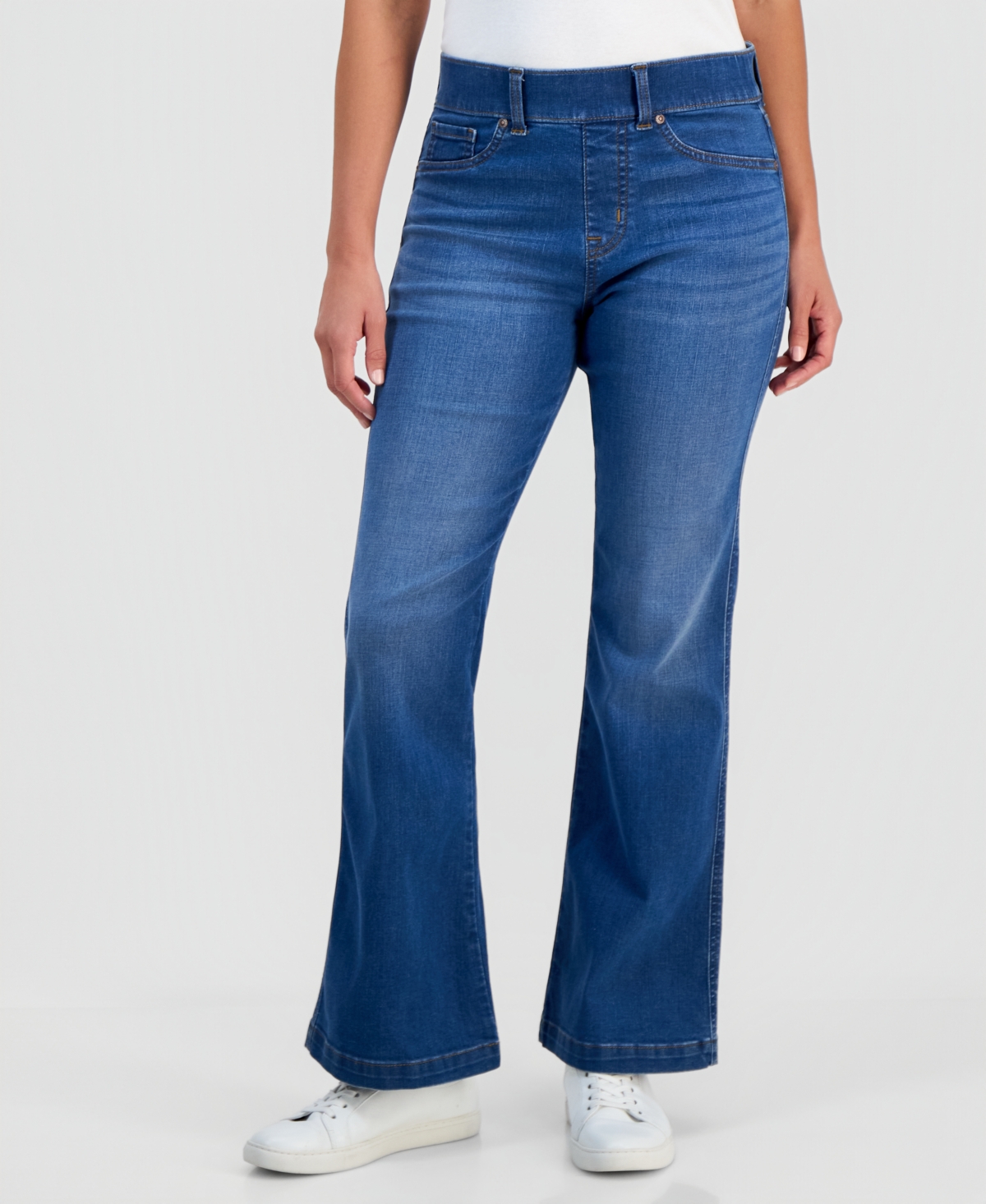 Style & Co Petite Pull-On Shaping High-Rise Bootcut Jeans, Macy's Exclusive