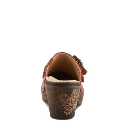 Calliroe Open-Back Clogs | Hand-Painted Leather Slip-On With Floral Details