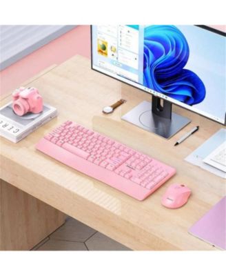 Full-size Keyboard w/ Wrist Rest, 3 DPI Mouse, 2.4G, PC/Laptop Compatible Wireless Keyboard & Mouse