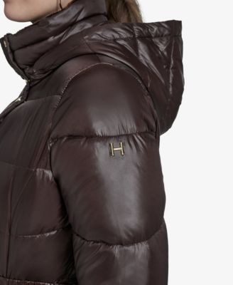 Women's Stand Collar Belted Puffer Coat