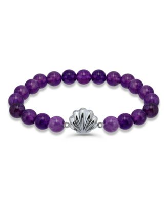 Howlite Chrysocolla Beads and Dolphin Charm Station Silver Plated Stretch Bracelet