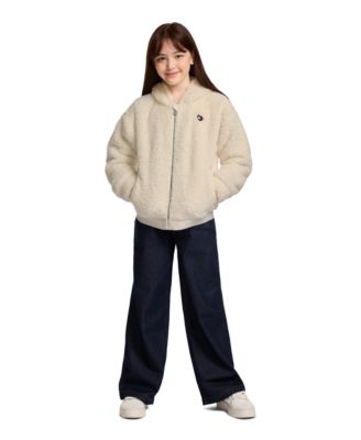 Girls' 7-16 Minky Loose-Fit Zip-Up Hoodie
