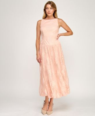 Juniors' Boat Neck Midi Dress