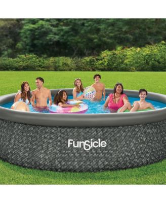 14' x 36" QuickSet Ring Top Above Ground Swimming Pool, Herringbone