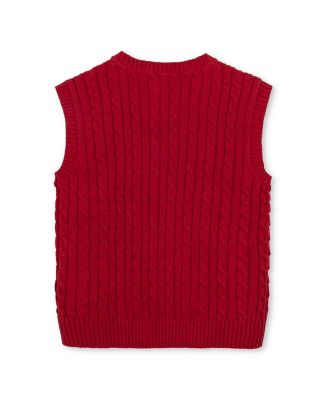 Little and Big Boys' Organic V-Neck Cable Sweater Vest