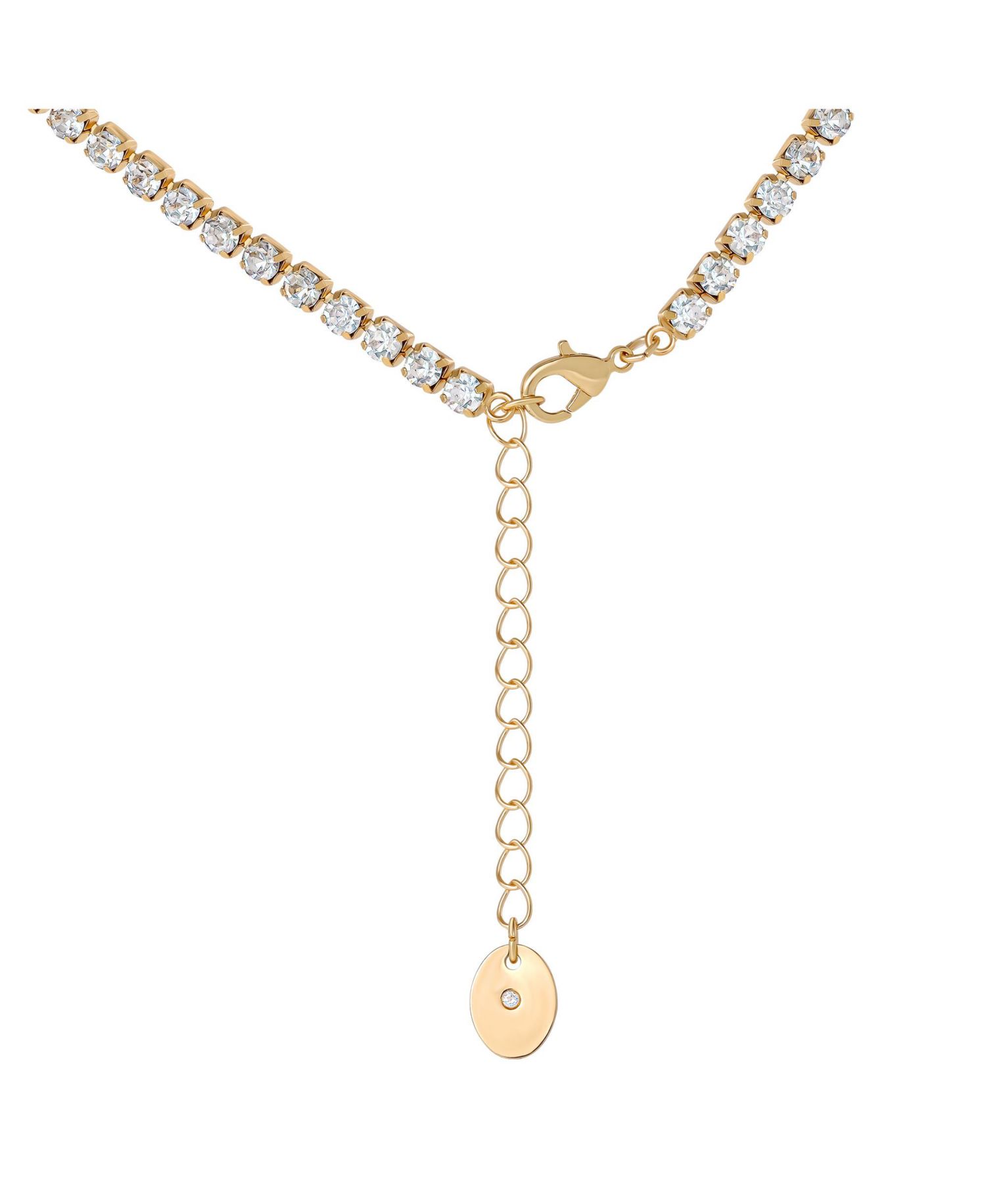 Logo Script Chain Pave Necklace