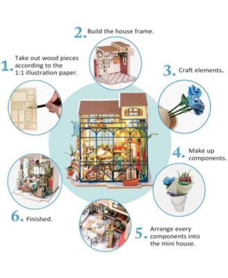 DIY Miniature Wooden Dollhouse Kit with Furniture Model Building Set