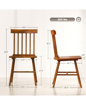 Dining Chairs Set of 4, Farmhouse Rubber Wood Kitchen Chairs,