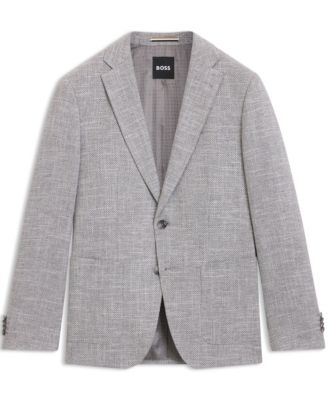 Men's Patterned Stretch-Cotton Blend Regular-Fit Blazer