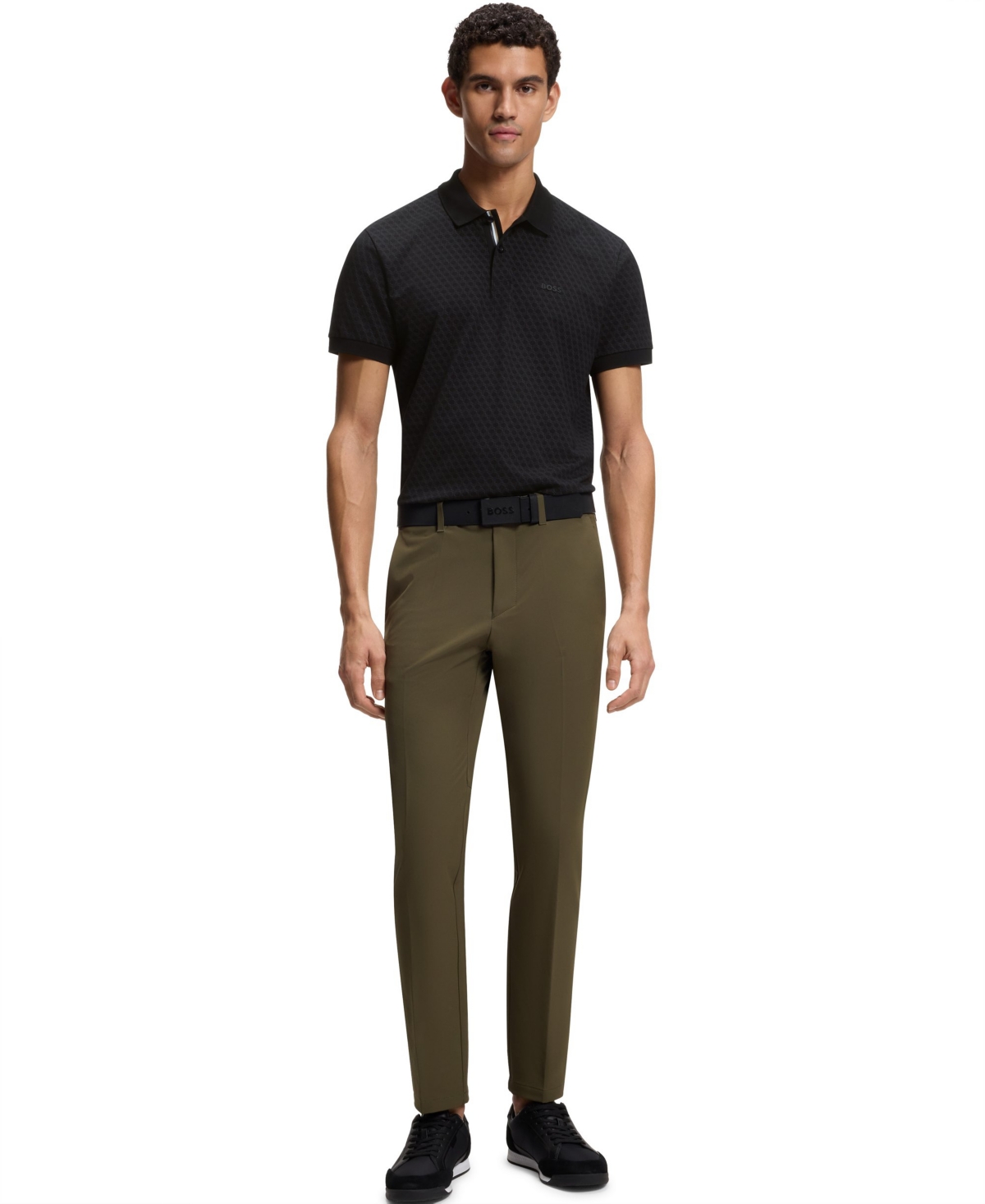 Boss by Hugo Men's Cotton-Pique Printed Pattern Polo Shirt