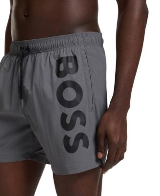 Men's Vertical Logo Print Swim Shorts