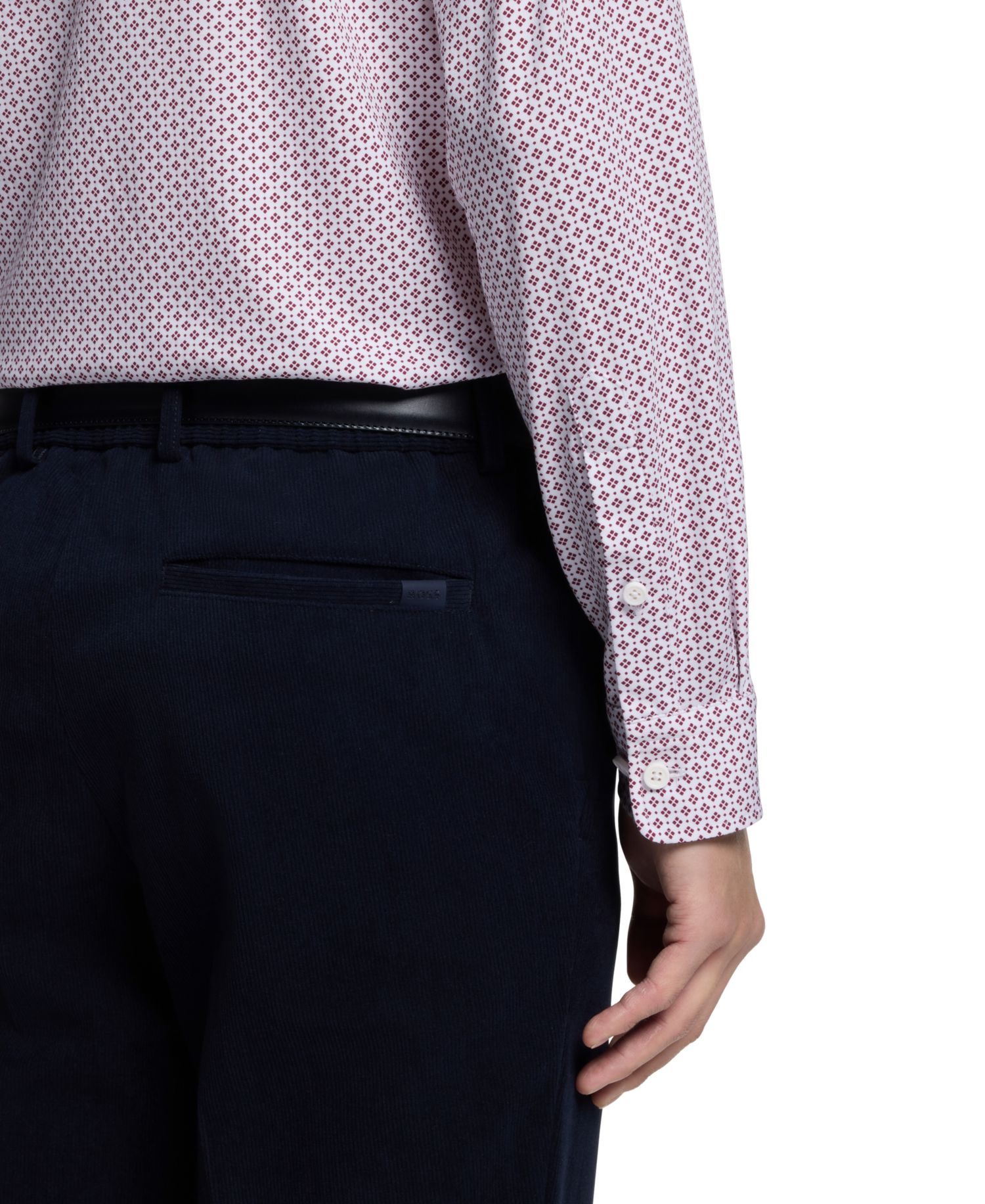 Men's Printed Cotton Blend Slim-Fit Dress Shirt