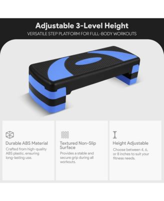 Adjustable Workout Aerobic Step Platform Trainer w/ Raisers