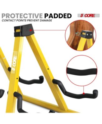 Double Guitar Stand Floor Adjustable A Frame Folding Acoustic Electric Guitars Holder Stands GSS 2N1 YLW