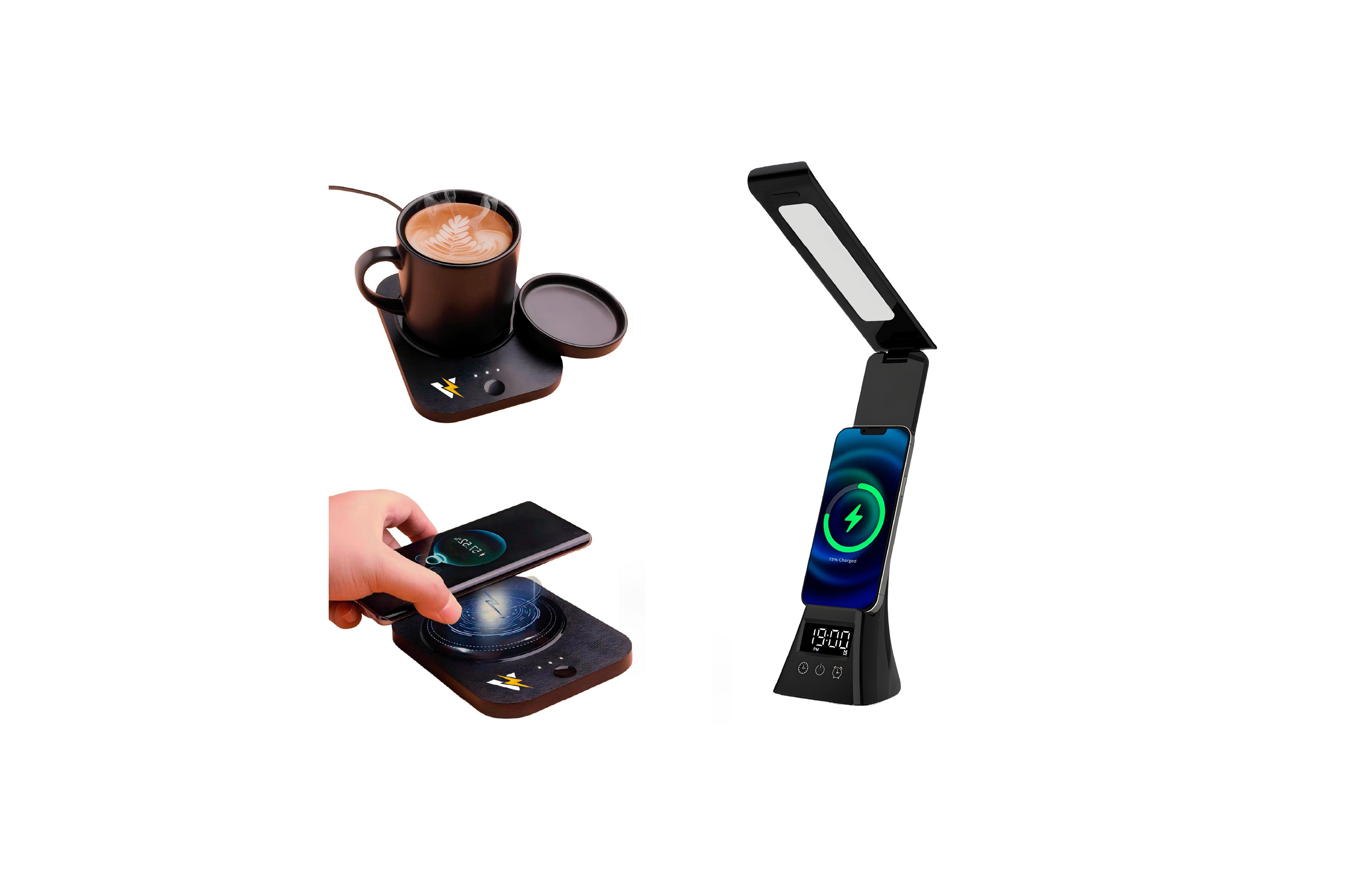 Pursonic The Modern Workspace Productivity Bundle: Pursonic 3-in-1 Led Desk Lamp + Sip & Charge Wireless & Mug Warmer