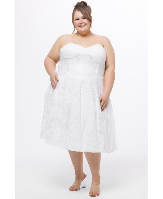 Women's Sweetheart Strapless Lace Bustier Party Dress