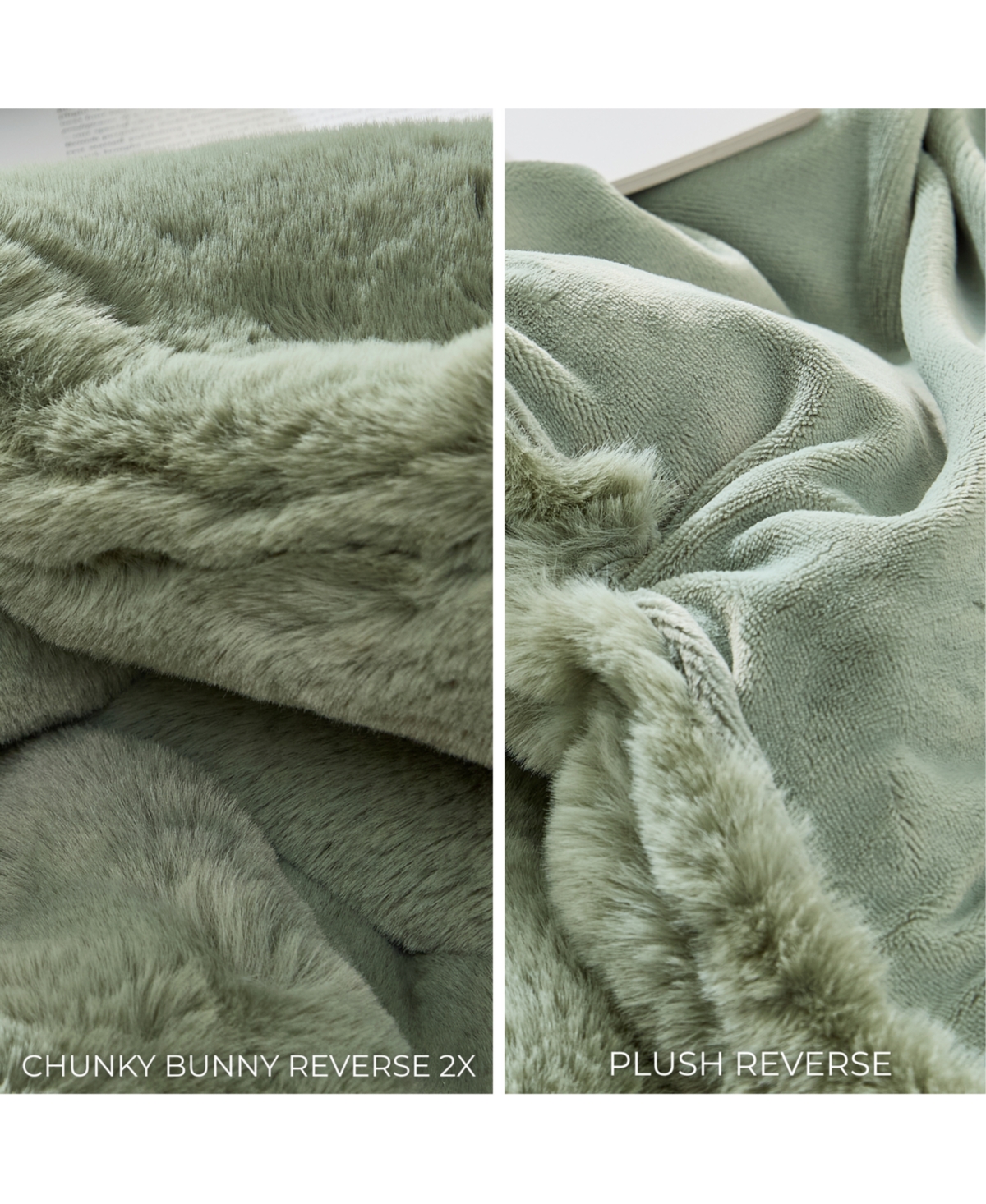 Coma Inducer 1,100 Bunnies Chunky Bunny Reverse 2-Pc. Oversized Comforter Set, Calming Sage