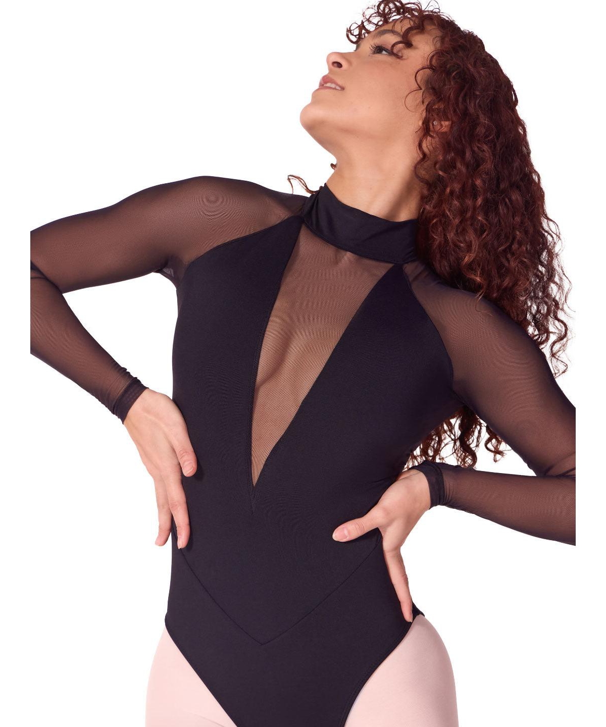 Capezio Women's Soft Elegance Long Sleeve Mesh Leotard