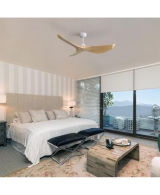 52-Inch Modern Lightweight White Ceiling Fan with Remote Control and 3 Blades