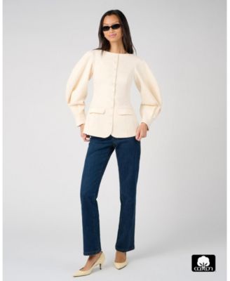 Women's Cocoon Sleeve Peplum Blazer