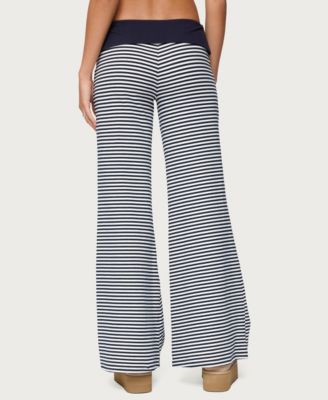 Women's Meggy Striped Fold Over Pants
