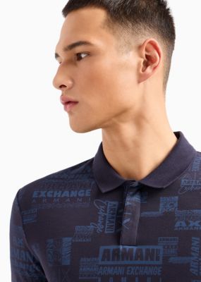 Men's Regular-Fit Night Sky Logo Pique Polo Shirt