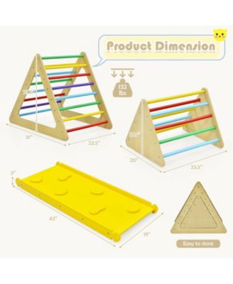 3 in 1 Wooden Set of 2 Triangle Climber with Ramp for Slid