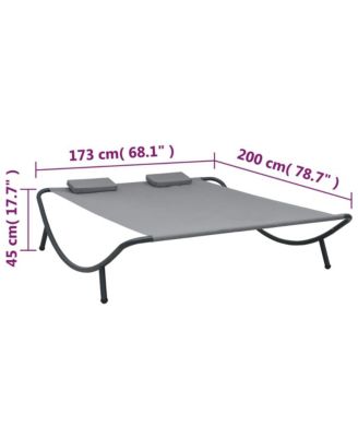 Sun Lounger Oxford Fabric, Polyester, Steel Large