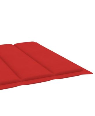 Sunlounger Red Solid Acacia wood, 100% polyester fabric Large