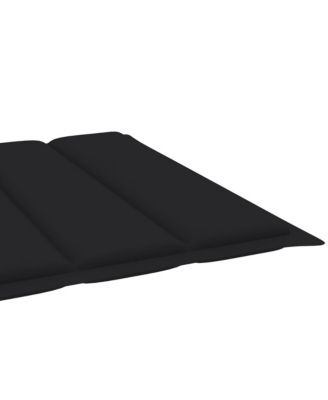 Sunlounger Black Solid acacia wood, 100% polyester fabric Standard