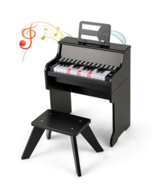 25 Keys Digital Piano with Music Stand Stool Lighted Keys Teaching Mode for 3+ Kids