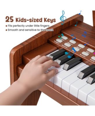 25 Keys Digital Piano with Music Stand,Teaching Mode,Lighted Keys, Adjustable Speed