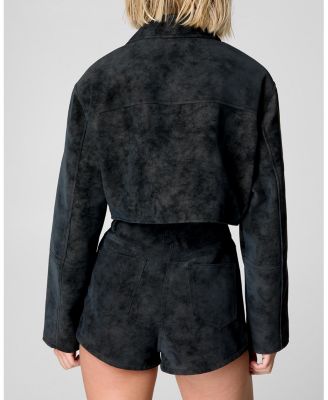 Women's Distressed Faux Leather Hotpants