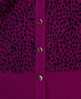 Women's Printed V-Neck Long-Sleeve Cardigan