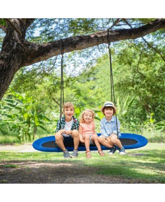 60 Inch Saucer Surf Outdoor Adjustable Swing Set-Blue+Black