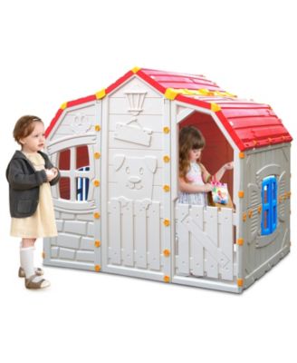 Cottage Kids Playhouse with Openable Windows and Working Door