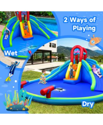 Inflatable Waterslide Bounce House with Upgraded Handrail without Blower