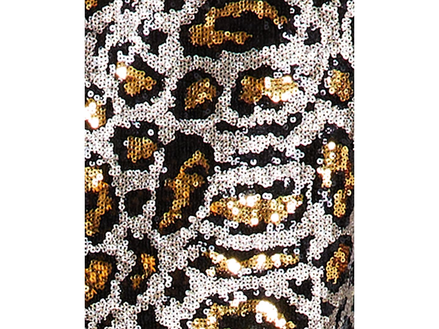 Женский кардиган JM Collection Leopard Sequin Party Cardigan, цвет: Чёрный комбинированный — фото 3