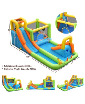 8 in 1 Inflatable Water Slide Park Bounce House Without Blower