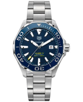 TAG Heuer - Men's Swiss Aquaracer Calibre 5 Stainless Steel Bracelet Watch 43mm WAY201B.BA0927