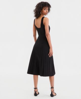 Women's Sleeveless Pleated Sweater Dress