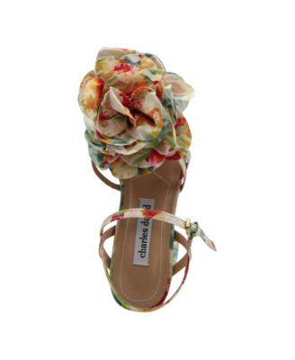 Womens Restless Floral Dress Chunky Heel