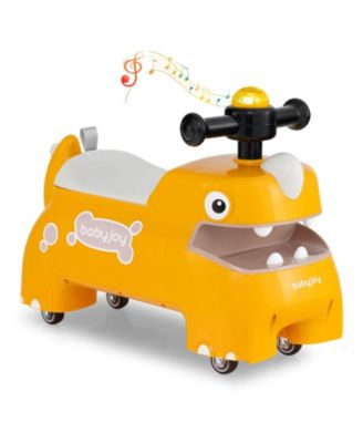 Ride on Toy Baby Dinosaur Sliding Car with 4 Universal Casters Under-Seat Storage