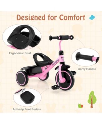 Kids Tricycle Toddler Trike with Adjustable Seat & Storage Basket 3 Wheel Bike