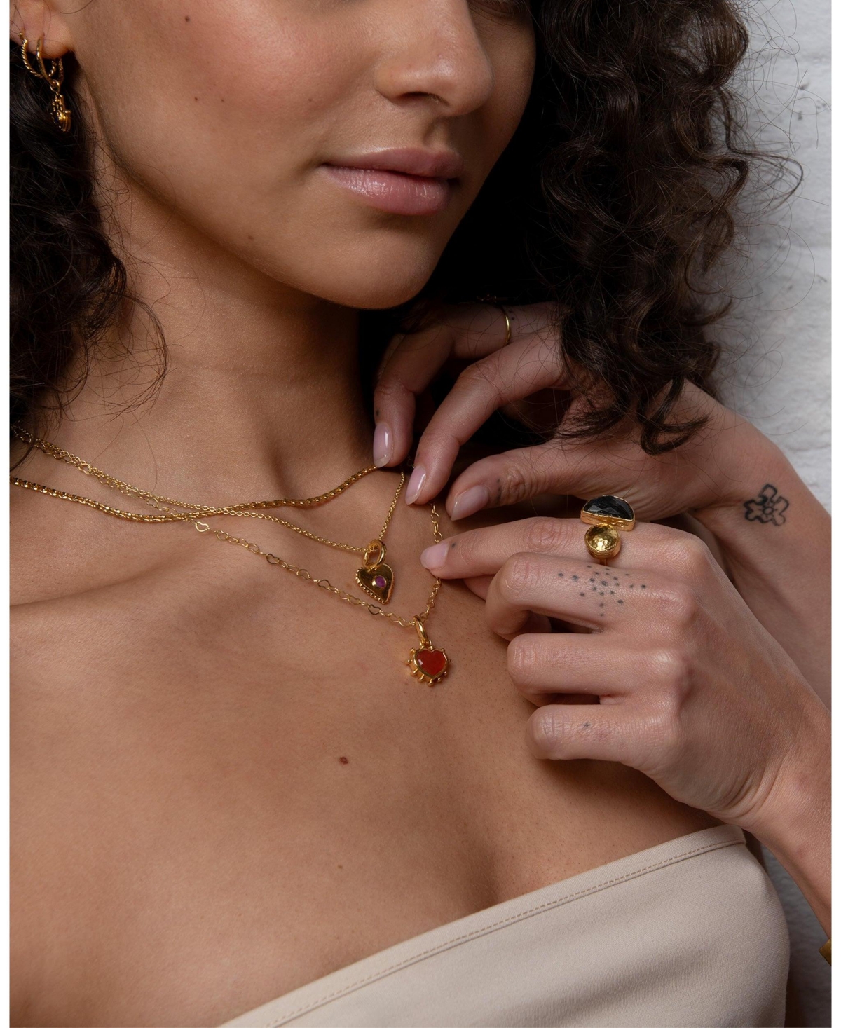 Ottoman Hands Onyx Heart Charm